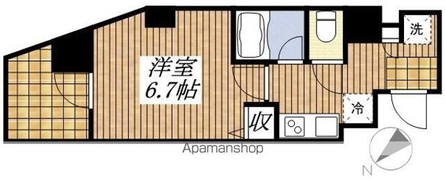 ＡＺＥＳＴ立川[1K/22.51m2]の間取図