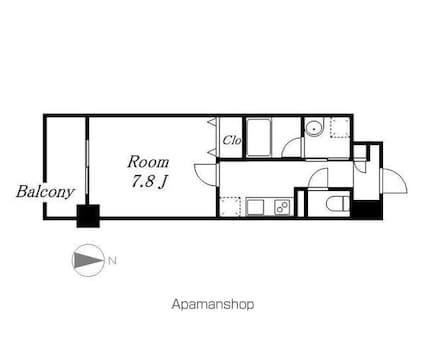 リヴシティ浅間町[1K/28.85m2]の間取図