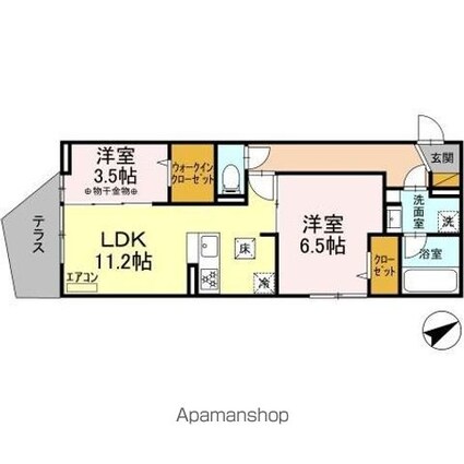 Ｋ・ｔｈ[2LDK/54.35m2]の間取図