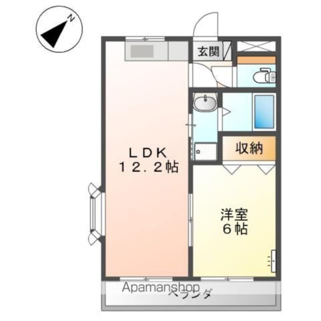 グランシャリオ[1LDK/41.04m2]の間取図