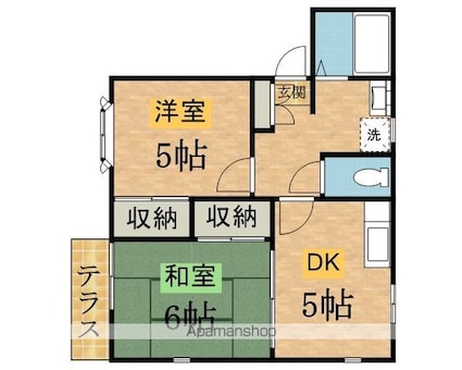 コーポコヤス[2DK/37m2]の間取図
