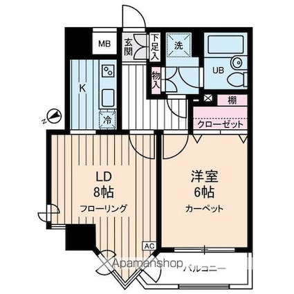 Ｂｅｌｌｅ　Ｖｕｅ新中野[1LDK/40.7m2]の間取図