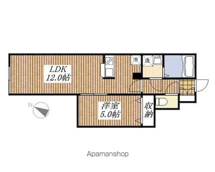 ラフォルテ福生[1LDK/35.3m2]の間取図