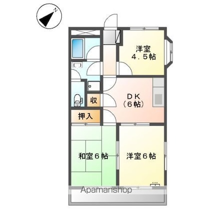 エスポワール[3DK/49.13m2]の間取図