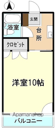 ヒルトップ１０８[1K/25.92m2]の間取図