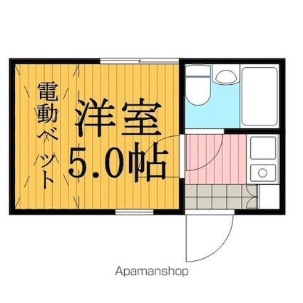 カーサ三軒茶屋[1R/12.2m2]の間取図