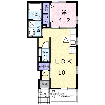 メゾン　メルヴェイユ[1LDK/37.76m2]の間取図