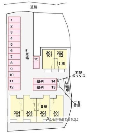 セレブレイト　ヒルズⅠ[1LDK/40.02m2]の配置図
