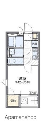レオネクストホークス[1K/21.18m2]の間取図