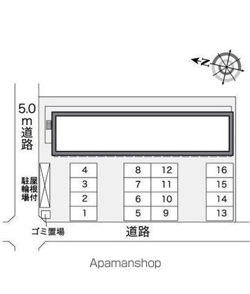 香川県坂出市久米町２丁目[1K/26.49m2]の配置図