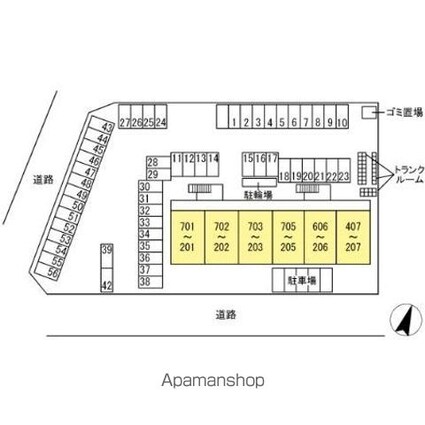グランウィング[2LDK/64.33m2]の配置図