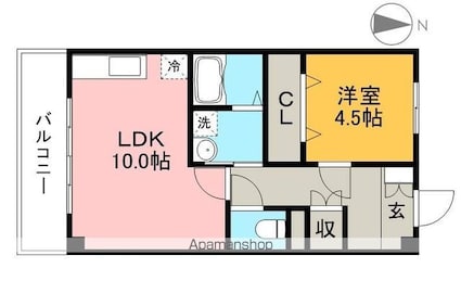 サンハイツ８８[1LDK/40m2]の間取図