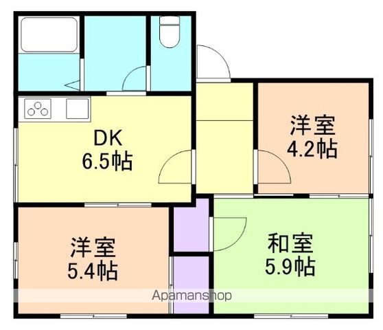 【和歌山市木ノ本のハイツの間取り】