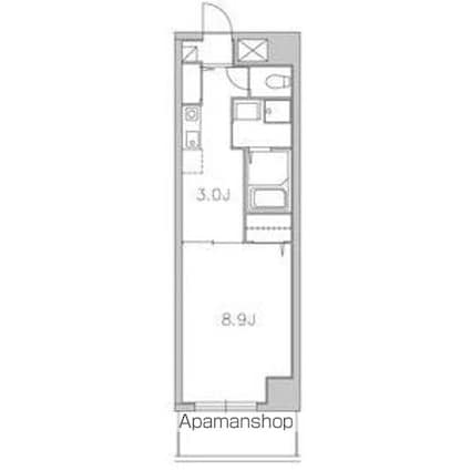 シティーコート翠雲[1K/33.15m2]の間取図