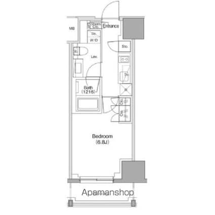 ザ・パークハビオ南大井[1K/25.05m2]の間取図