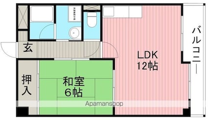 アカシヤ館[1LDK/42.3m2]の間取図