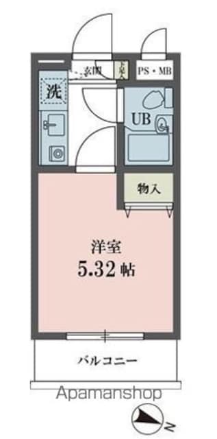 Ｔ’ｓ　ｇａｒｄｅｎ下高井戸[1K/16.53m2]の間取図