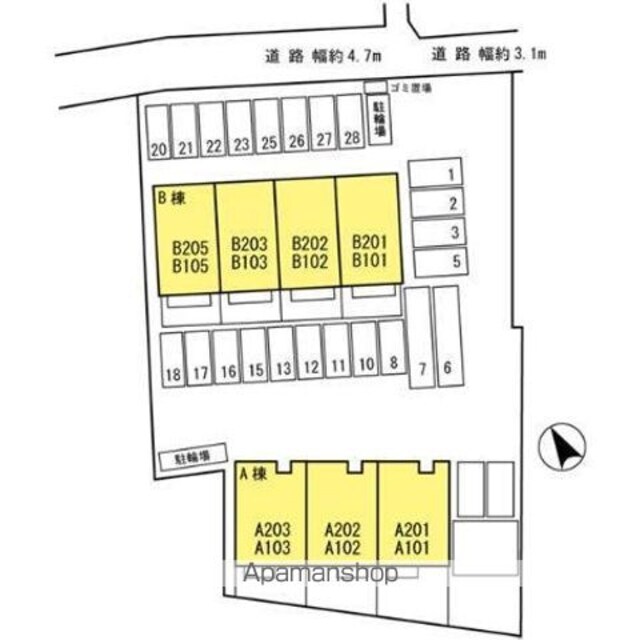 和歌山県和歌山市福島[2DK/51.1m2]の配置図