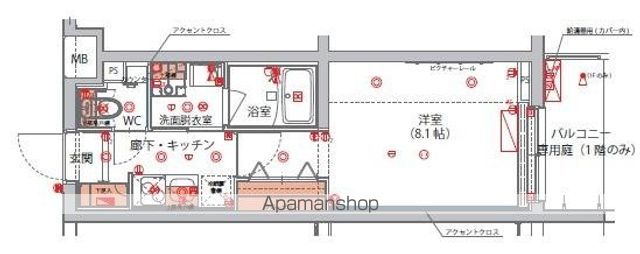 新宿区北新宿のマンションの間取り