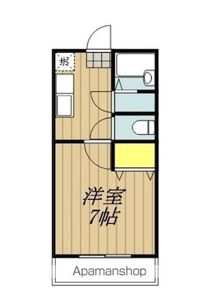レジデンスハシバ[1K/22.8m2]の間取図