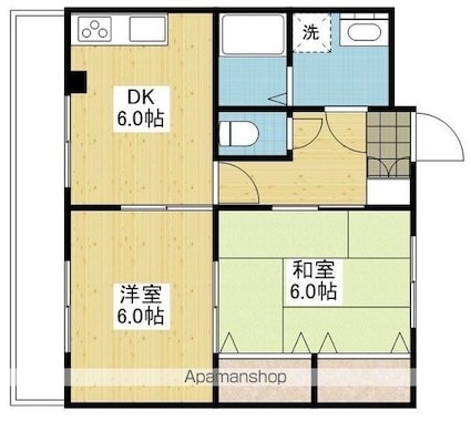プロヴァンス安城寺Ⅱ[2DK/45.36m2]の間取図