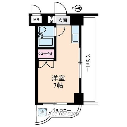 エレガンス綾瀬６[1R/18.3m2]の間取図