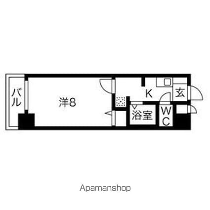 ベル名駅[1K/24.08m2]の間取図