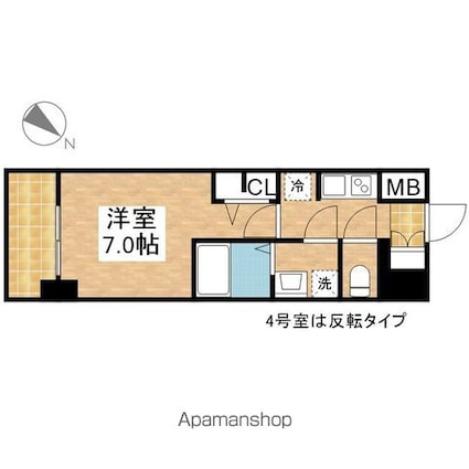 ＳーＲＥＳＩＤＥＮＣＥ金山三丁目[1K/23.51m2]の間取図
