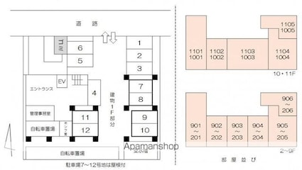 香川県高松市築地町[1DK/30.72m2]の配置図