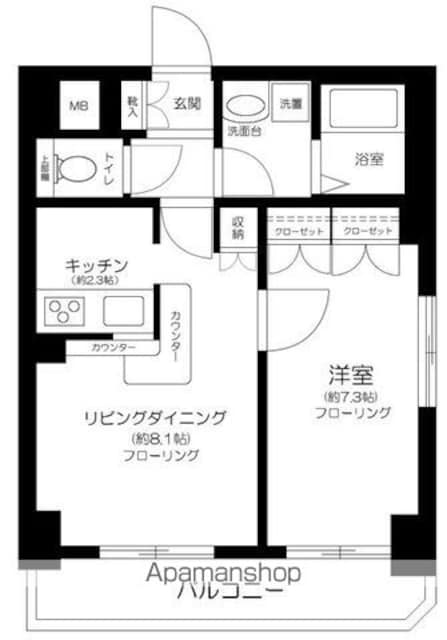 Ｓ・フラット吉祥寺[1LDK/42m2]の間取図