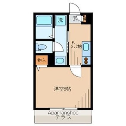 Ｏｒｉｅｎｔａｌ　Ｈｅａｒｔ[1K/21.02m2]の間取図