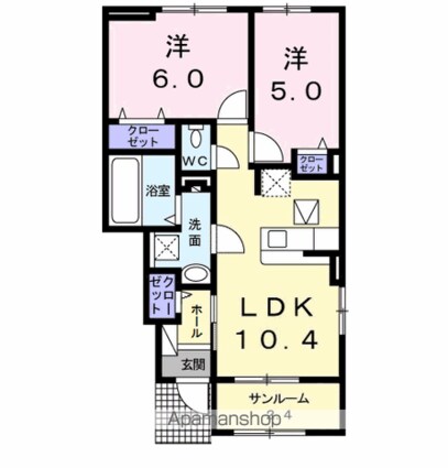 シティパートⅡ[2LDK/53.63m2]の間取図