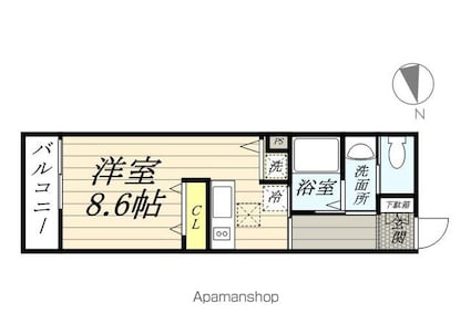 ＳＨＩＭＯＫＩＴＡ　ＡＰＡＲＴＭＥＮＴ[1R/25.52m2]の間取図