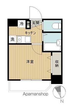 クレアシオン早稲田[1K/20.13m2]の間取図