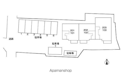 プラティーク南江戸[1K/33.5m2]の配置図