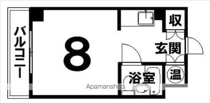 クラックスハイム第３帯広[1R/20.69m2]の間取図