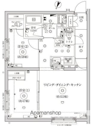 ＣＲＥＡＴＩＦ池袋[2LDK/47.4m2]の間取図