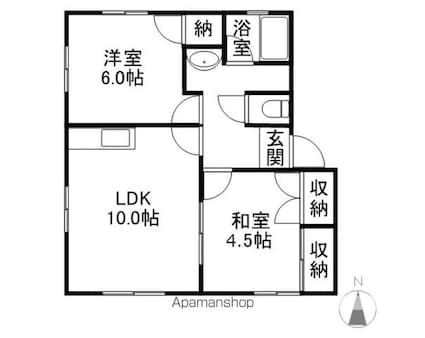 フェニックスコートＡ・Ｂ棟[2LDK/50.1m2]の間取図