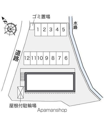 レオパレスふくみつ[1K/23.18m2]の配置図