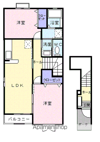 【羽島郡岐南町八剣北のアパートの間取り】