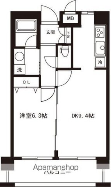 ガーデン板橋氷川町[1LDK/46.06m2]の間取図