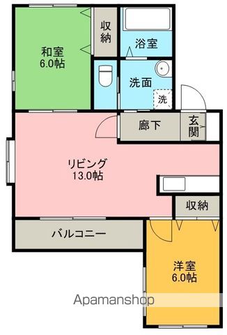 シャトー光の森Cの間取り写真