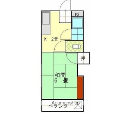 ハイツ中道後[1K/18m2]の間取図