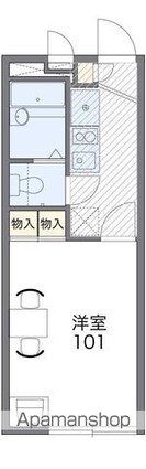 レオパレスハーモニー[1K/19.87m2]の間取図
