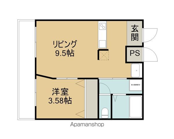 京都市北区 3階建 築26年の間取り写真