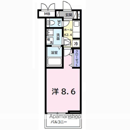 グレイス　ハーモニー[1K/26.15m2]の間取図