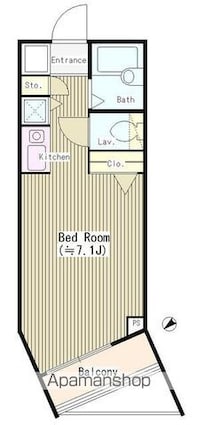 ハイツ中目黒[1R/20.98m2]の間取図
