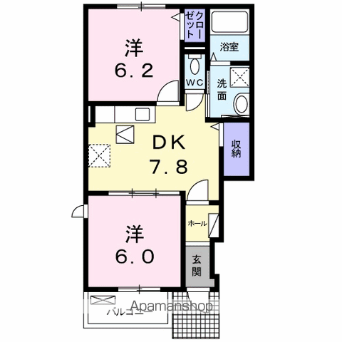 ラ・メゾン・ミニョン　Ⅱ 101 ｜ 宮崎県宮崎市田野町あけぼの２丁目25（賃貸アパート2DK・1階・46.18㎡） その2