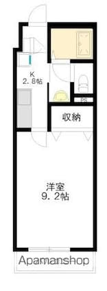メゾン・ド・松風[1K/24.72m2]の間取図