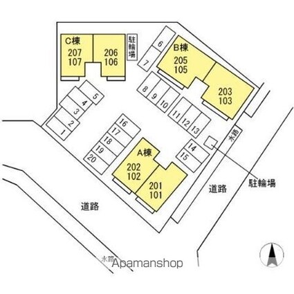 ドリームレジデンス氷鉋　Ｃ[2DK/47.91m2]の配置図